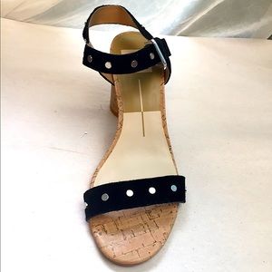 Dolce Vita Black Suede/Gold Rivet Strappy Sandals